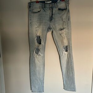 Pacsun lightwash distressed men’s skinny jean